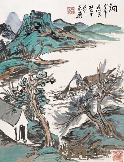 范扬 壬午（2002年）作 铜峰叠翠 立轴 45×35cm